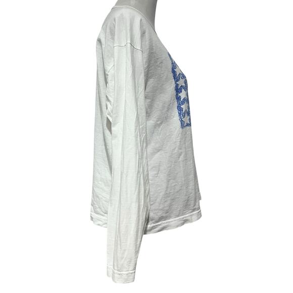 Vintage 90s Y2K Women’s Cat T Shirt Stars Stripes USA Flag Alore Cotton White L - Picture 7 of 9